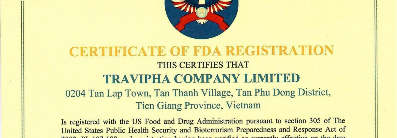 Chứng nhận FDA của USA